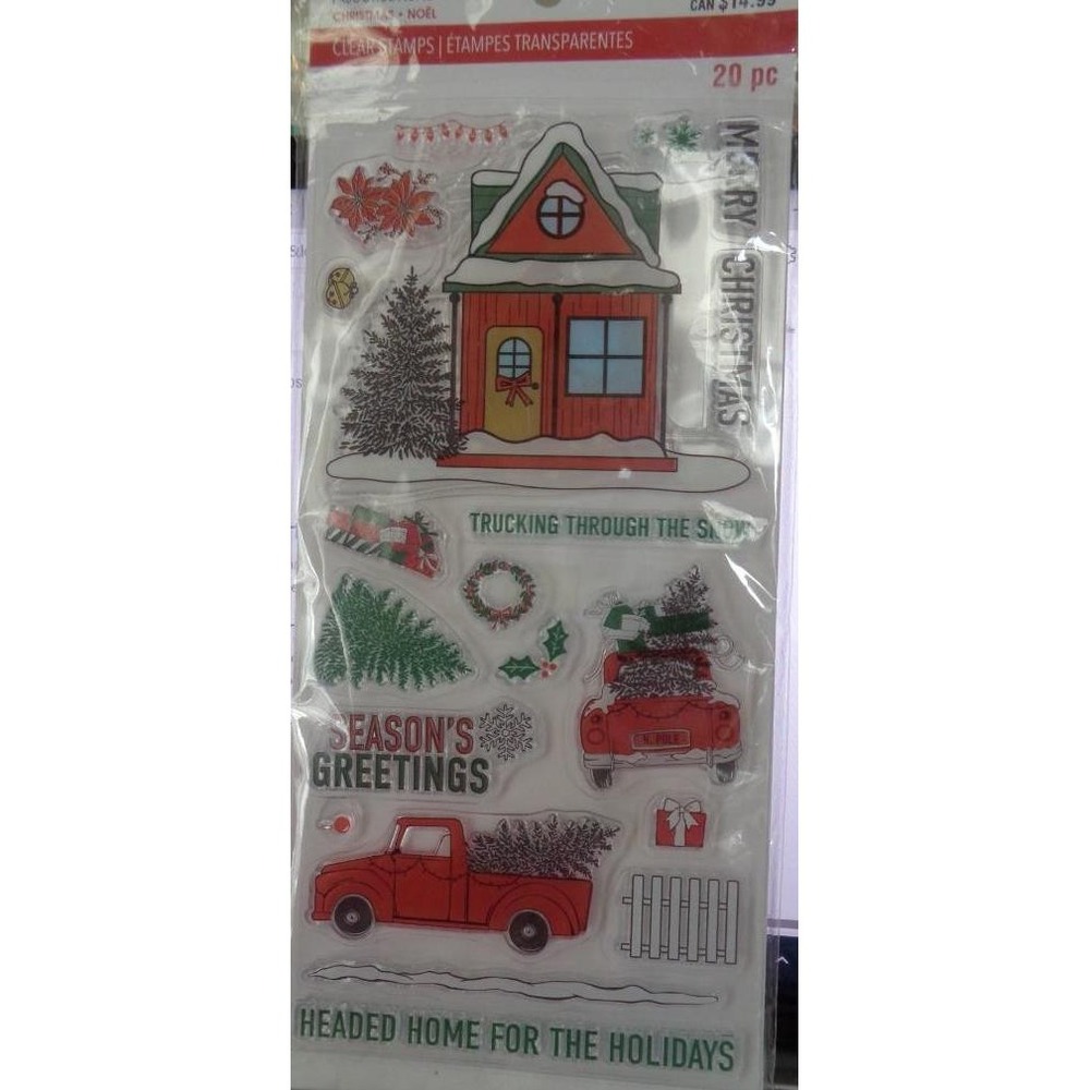 Recollections Christmas Stamps Acrylic Stamp Set 20 pcs